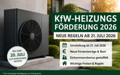 KfW-Heizungsförderung 2026: Neue Regeln ab dem 21. Juli 2026